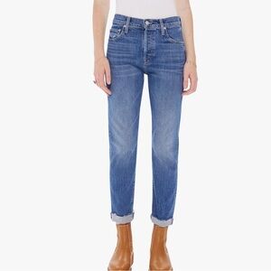 MOTHER The Scrapper Cuff Ankle Fray Blue Jeans